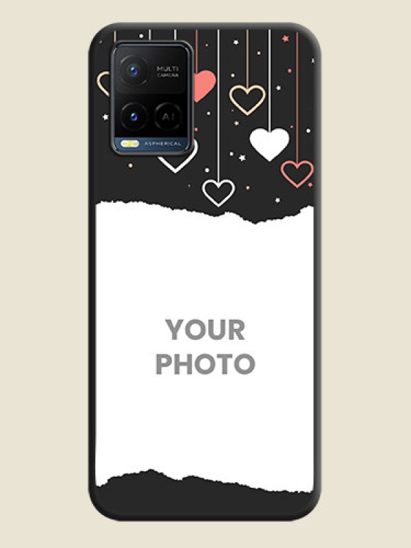 Custom Love Hangings with Splash Wave Picture on Space Black Custom Soft Matte Phone Back Cover - Vivo Y21 - alternate view