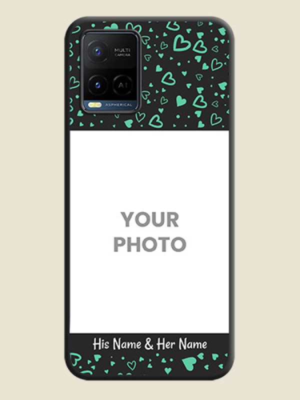 Custom Sea Green Indefinite Love Pattern on Photo on Space Black Soft Matte Mobile Cover - Vivo Y21 - alternate view