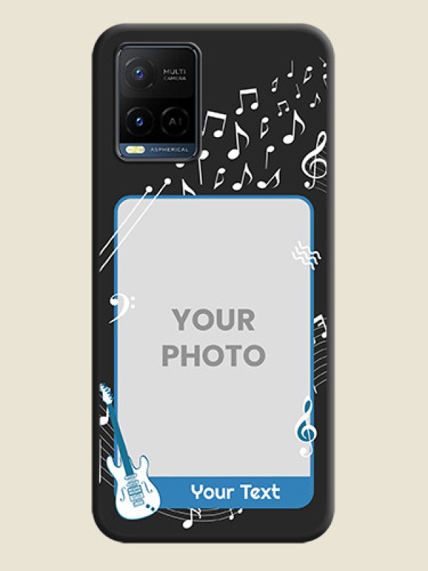 Custom Musical Theme Design with Text on Photo on Space Black Soft Matte Mobile Case - Vivo Y21 - alternate view