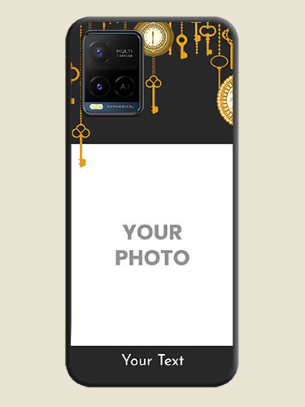 Custom Decorative Design with Text on Space Black Custom Soft Matte Back Cover - Vivo Y21 - alternate view