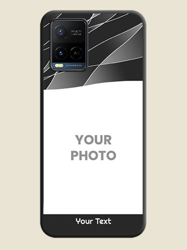 Custom Mixed Wave Lines on Photo on Space Black Soft Matte Mobile Cover - Vivo Y21 - alternate view