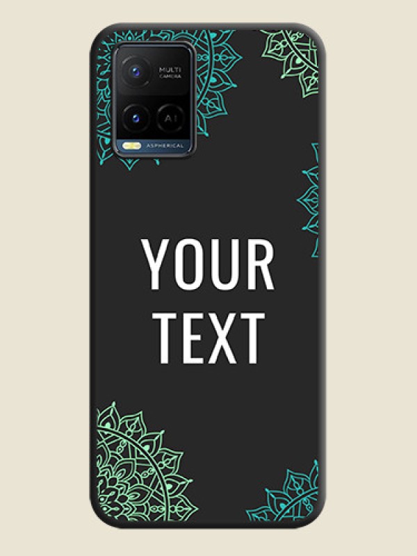 Custom Your Name with Floral Design on Space Black Custom Soft Matte Back Cover - Vivo Y21 - alternate view