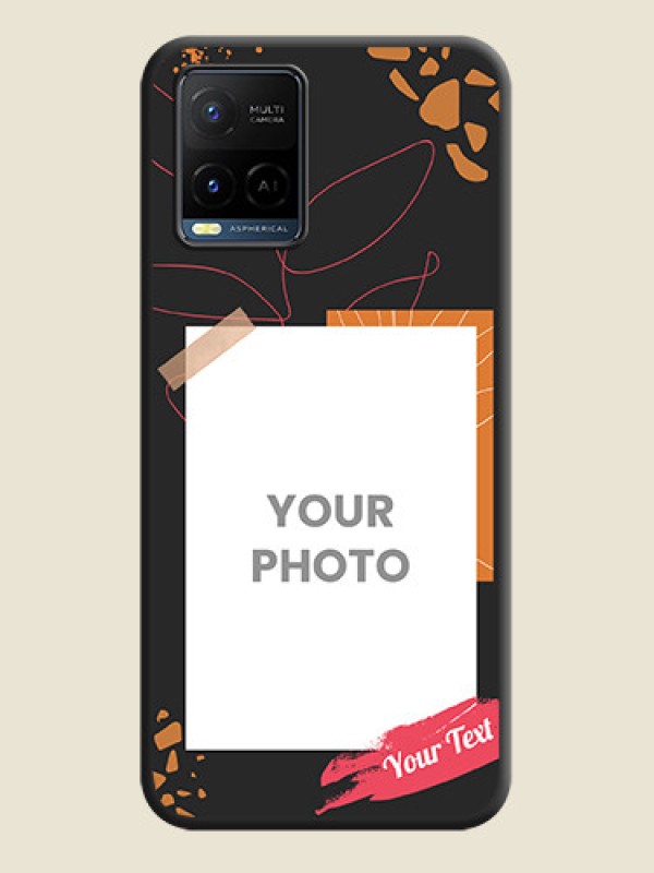 Custom Orange Photo Frame on Space Black Custom Soft Matte Phone Back Cover - Vivo Y21 - alternate view