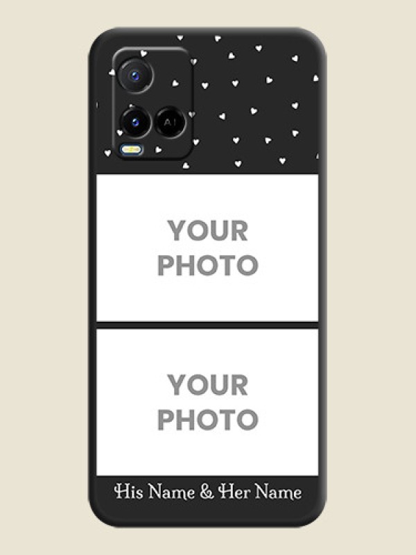 Custom Miniature Love Symbols with Name on Space Black Custom Soft Matte Back Cover - Vivo Y21A - alternate view