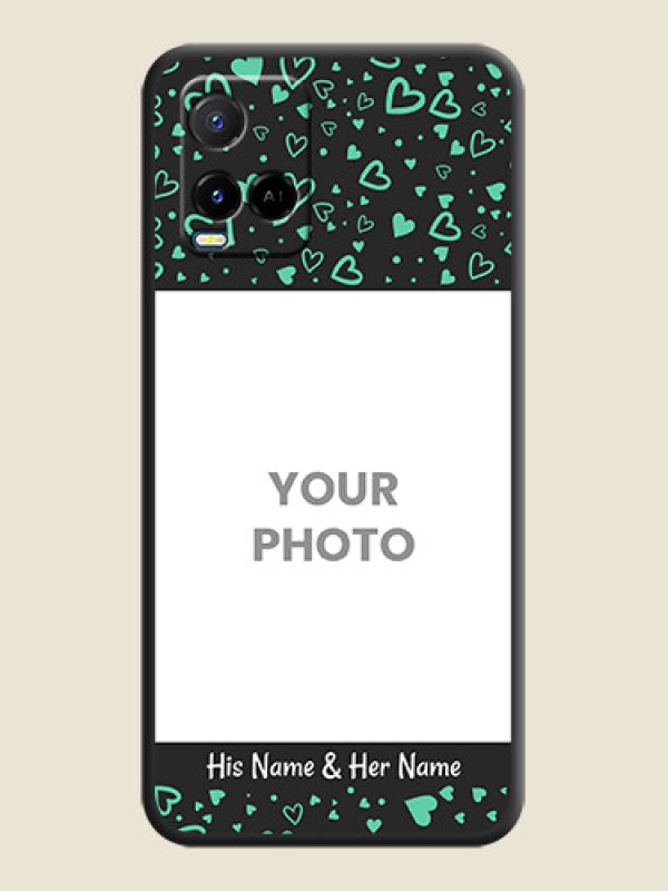 Custom Sea Green Indefinite Love Pattern on Photo on Space Black Soft Matte Mobile Cover - Vivo Y21A - alternate view
