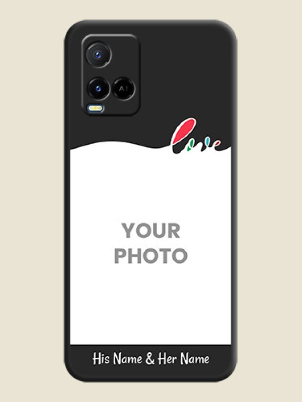 Custom Fall in Love Pattern with Picture on Photo on Space Black Soft Matte Mobile Case - Vivo Y21A - alternate view