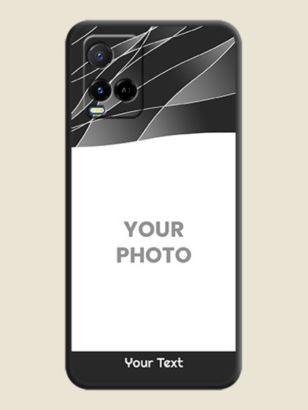 Custom Mixed Wave Lines on Photo on Space Black Soft Matte Mobile Cover - Vivo Y21A - alternate view
