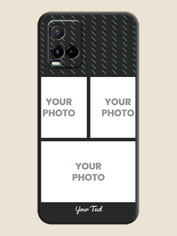 Custom Cross Dotted Pattern with 2 Image Holder  on Personalised Space Black Soft Matte Cases - Vivo Y21A - alternate view