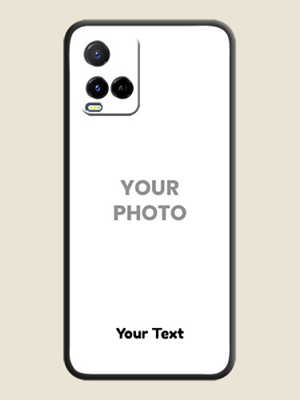 Custom Full Single Pic Upload With Text On Space Black Personalized Soft Matte Phone Covers -Vivo Y21A - alternate view