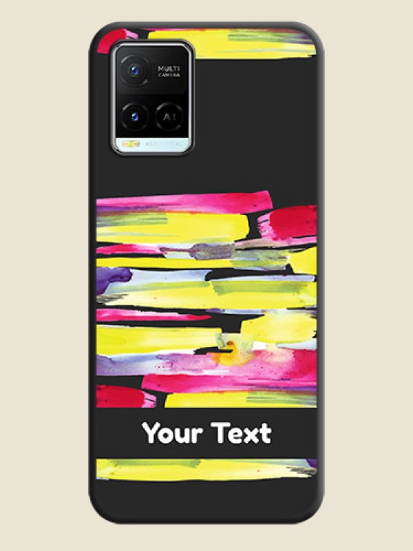 Custom Brush Coloured on Space Black Personalized Soft Matte Phone Covers - Vivo Y21e - alternate view