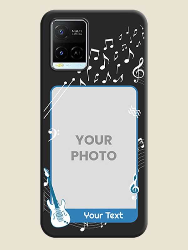 Custom Musical Theme Design with Text on Photo on Space Black Soft Matte Mobile Case - Vivo Y21e - alternate view