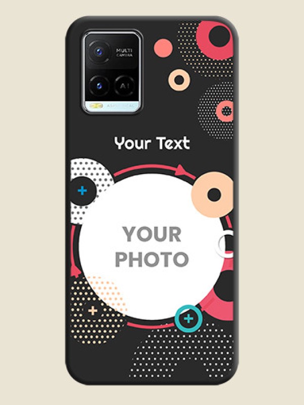 Custom Multicoloured Round Image on Personalised Space Black Soft Matte Cases - Vivo Y21e - alternate view