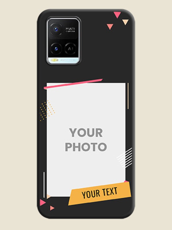Custom Photo Frame with Triangle Small Dots on Photo on Space Black Soft Matte Back Cover - Vivo Y21e - alternate view