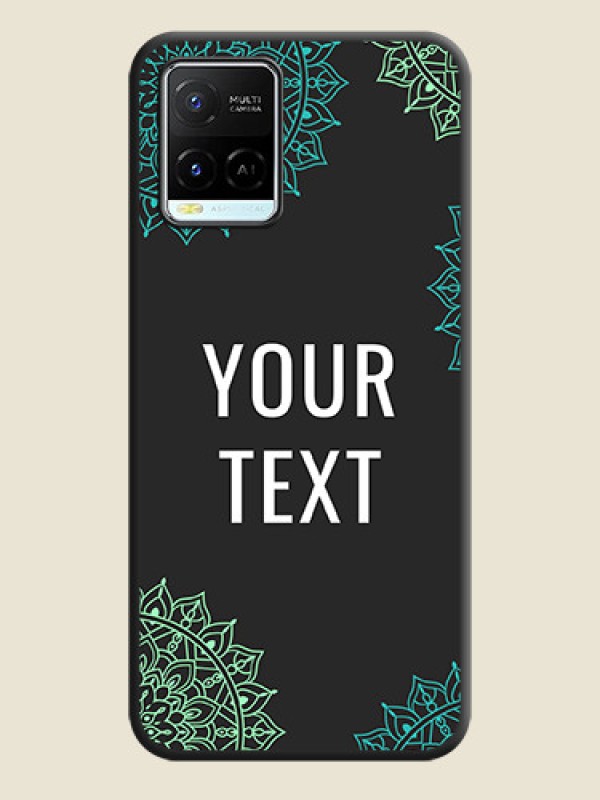 Custom Your Name with Floral Design on Space Black Custom Soft Matte Back Cover - Vivo Y21e - alternate view