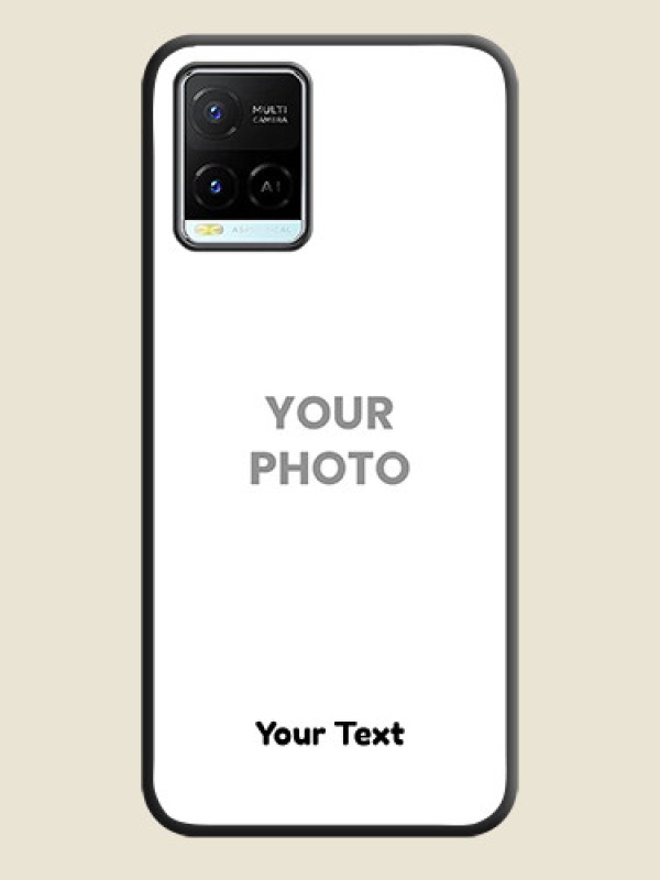 Custom Full Single Pic Upload With Text On Space Black Personalized Soft Matte Phone Covers -Vivo Y21E - alternate view