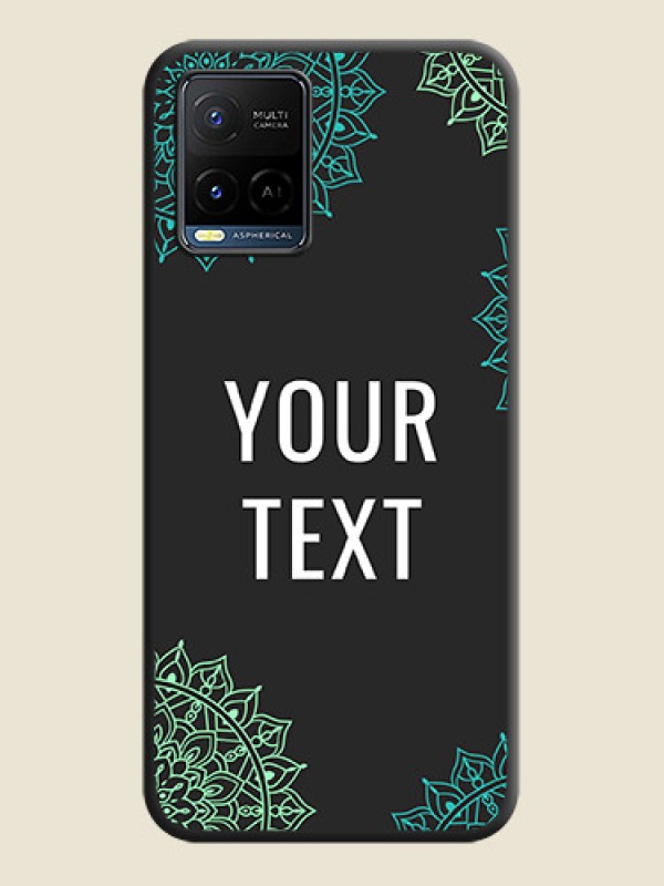Custom Your Name with Floral Design on Space Black Custom Soft Matte Back Cover - Vivo Y21G - alternate view