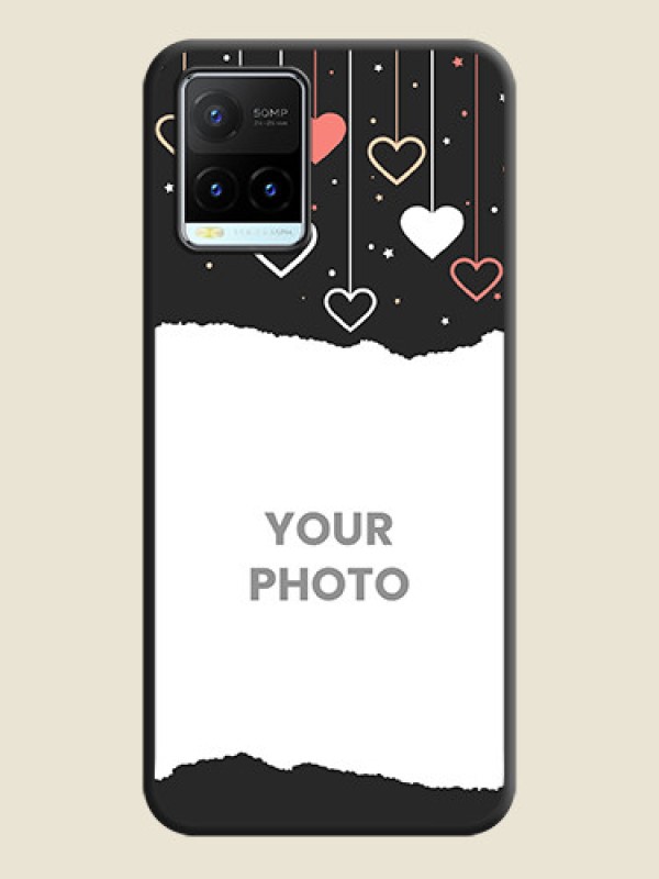 Custom Love Hangings with Splash Wave Picture on Space Black Custom Soft Matte Phone Back Cover - Vivo Y21T - alternate view