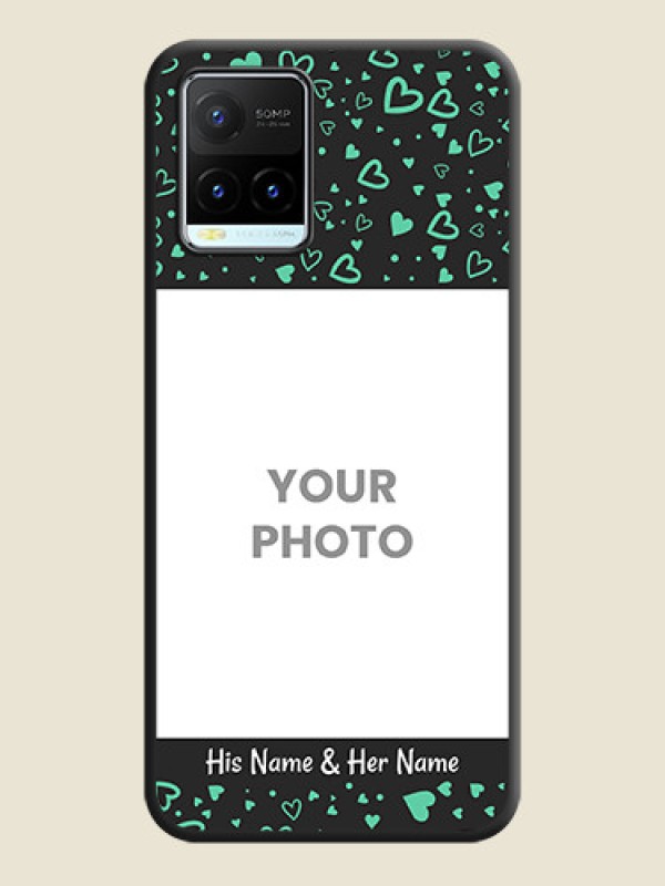 Custom Sea Green Indefinite Love Pattern on Photo on Space Black Soft Matte Mobile Cover - Vivo Y21T - alternate view