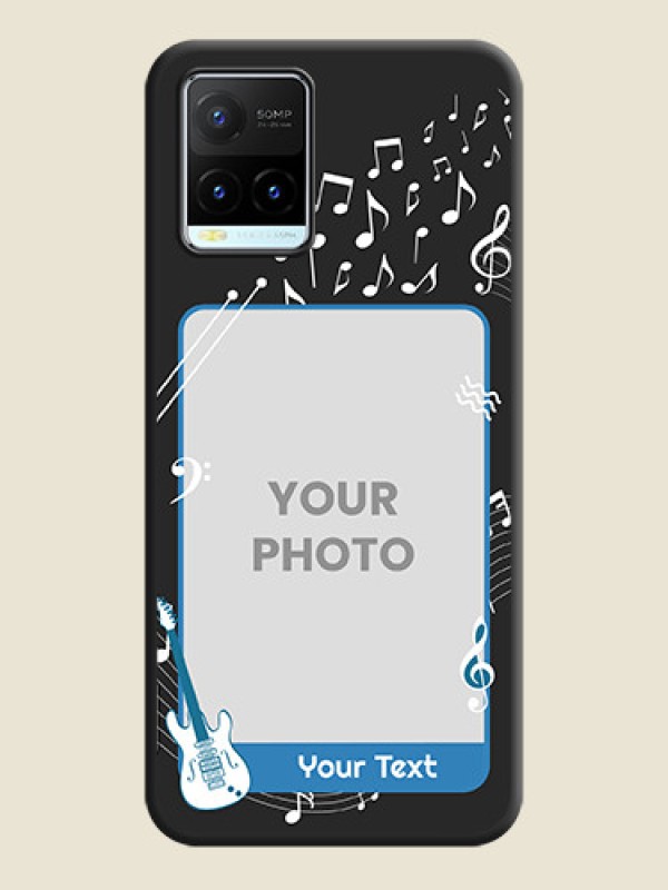 Custom Musical Theme Design with Text on Photo on Space Black Soft Matte Mobile Case - Vivo Y21T - alternate view