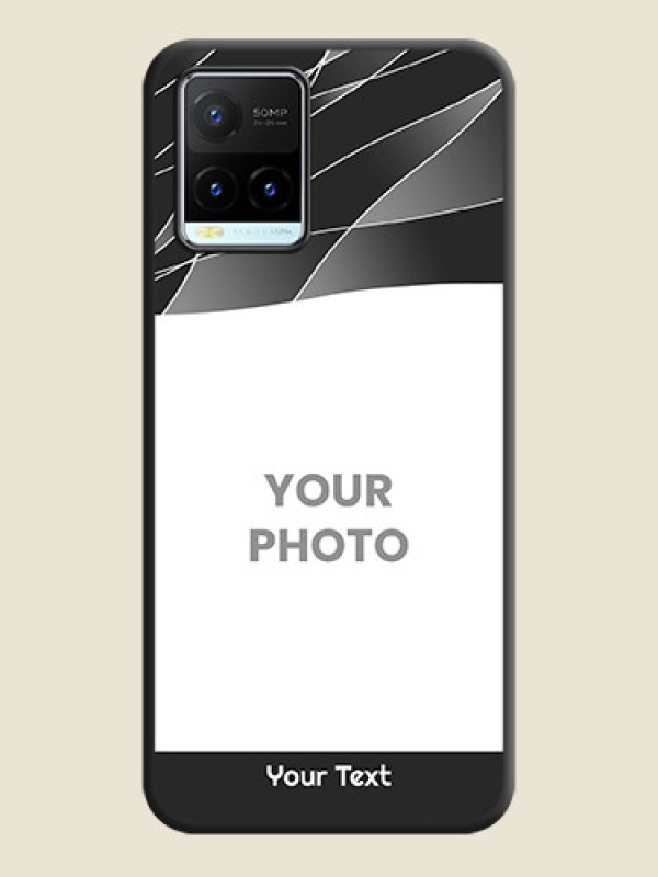 Custom Mixed Wave Lines on Photo on Space Black Soft Matte Mobile Cover - Vivo Y21T - alternate view