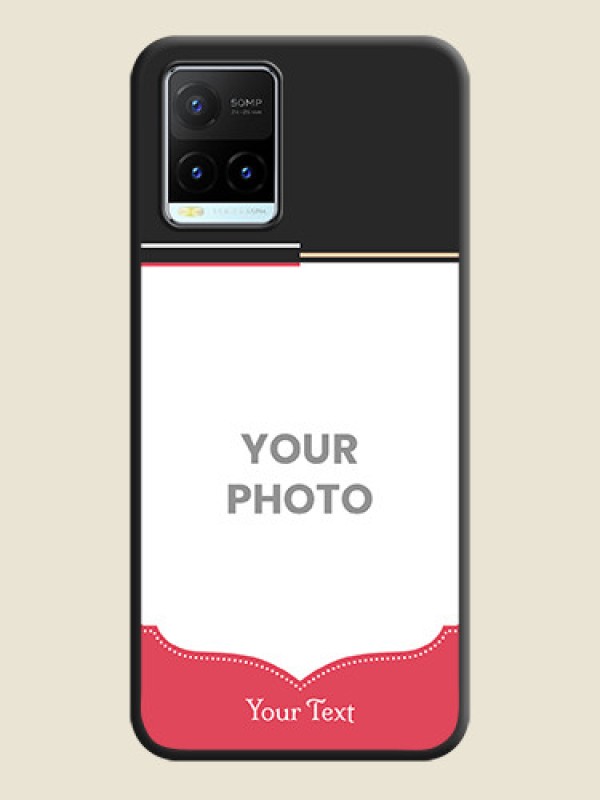 Custom Classic Plain Design with Name on Photo on Space Black Soft Matte Phone Cover - Vivo Y21T - alternate view