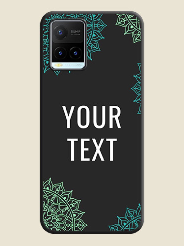 Custom Your Name with Floral Design on Space Black Custom Soft Matte Back Cover - Vivo Y21T - alternate view