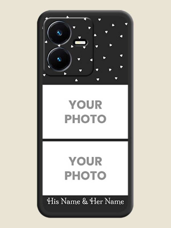 Custom Miniature Love Symbols with Name on Space Black Custom Soft Matte Back Cover - Vivo Y22 - alternate view