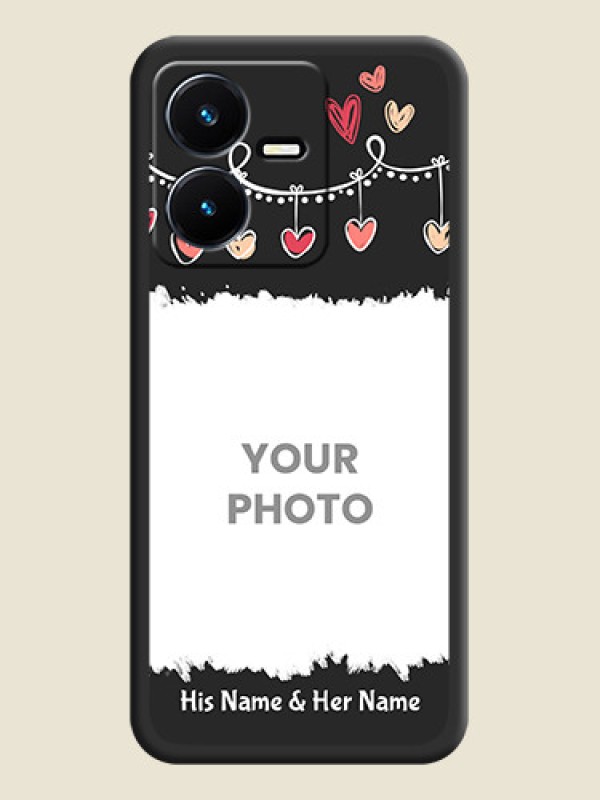Custom Pink Love Hangings with Name on Space Black Custom Soft Matte Phone Cases - Vivo Y22 - alternate view