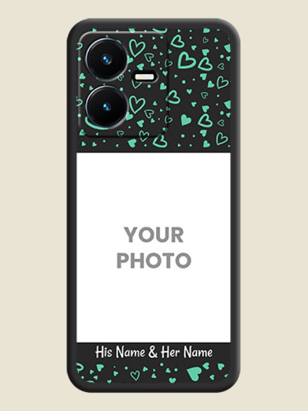 Custom Sea Green Indefinite Love Pattern on Photo on Space Black Soft Matte Mobile Cover - Vivo Y22 - alternate view