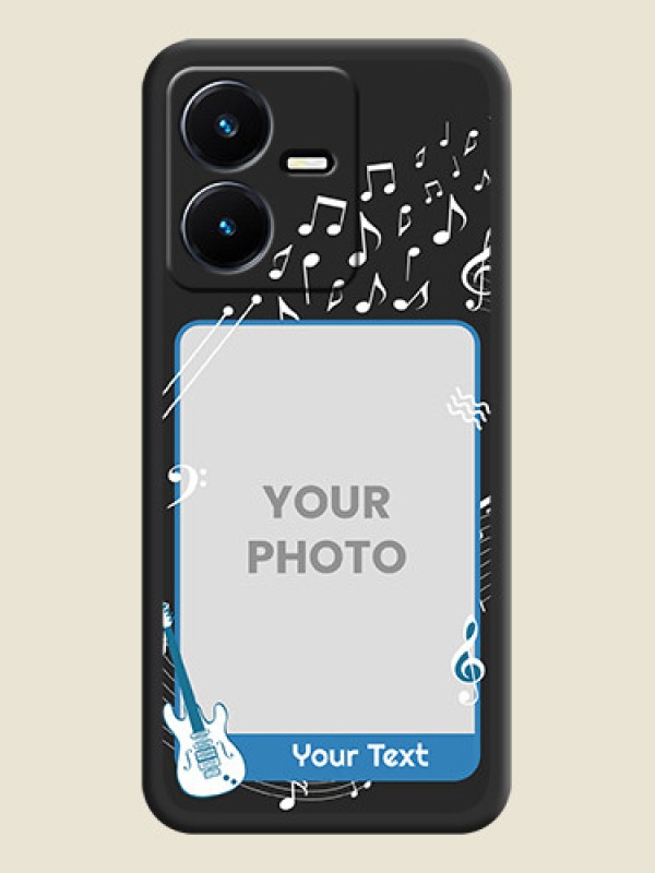 Custom Musical Theme Design with Text on Photo on Space Black Soft Matte Mobile Case - Vivo Y22 - alternate view