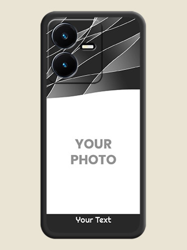 Custom Mixed Wave Lines on Photo on Space Black Soft Matte Mobile Cover - Vivo Y22 - alternate view