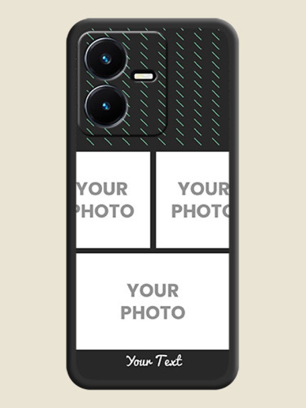 Custom Cross Dotted Pattern with 2 Image Holder  on Personalised Space Black Soft Matte Cases - Vivo Y22 - alternate view