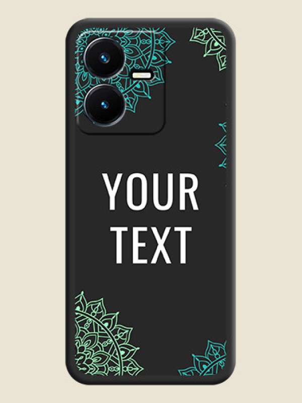 Custom Your Name with Floral Design on Space Black Custom Soft Matte Back Cover - Vivo Y22 - alternate view