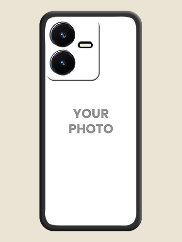Custom Full Single Pic Upload On Space Black Personalized Soft Matte Phone Covers -Vivo Y22 - alternate view