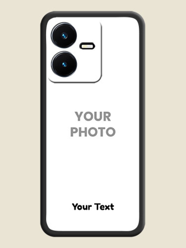 Custom Full Single Pic Upload With Text On Space Black Personalized Soft Matte Phone Covers -Vivo Y22 - alternate view