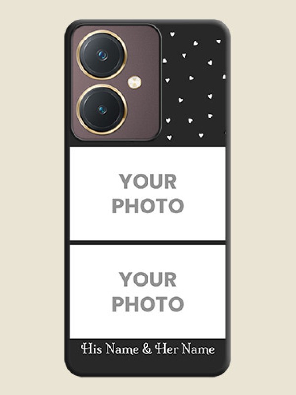 Custom Miniature Love Symbols with Name on Space Black Custom Soft Matte Back Cover - Vivo Y27 - alternate view