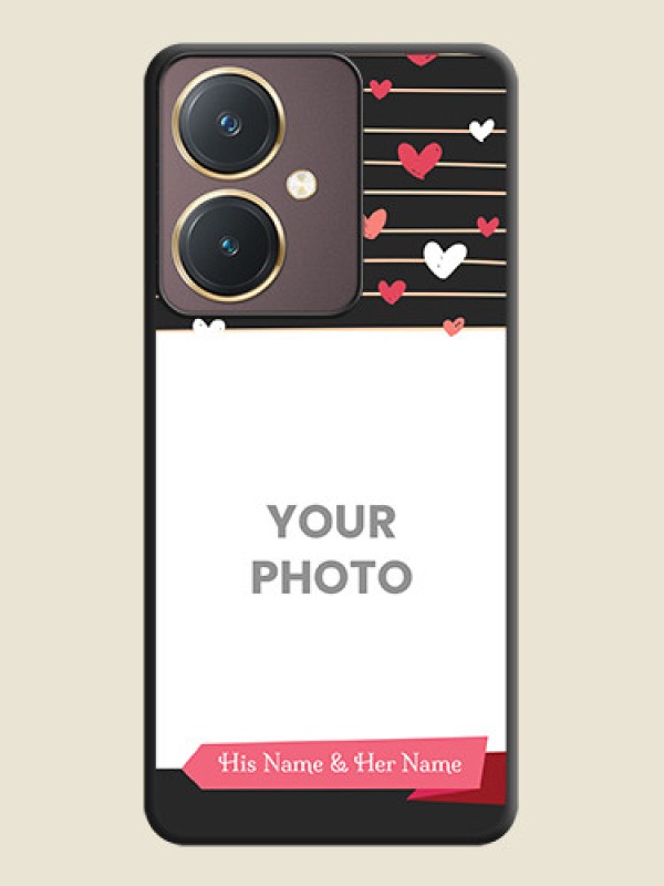 Custom Love Pattern with Name on Pink Ribbon - Photo on Space Black Soft Matte Back Cover - Vivo Y27 - alternate view