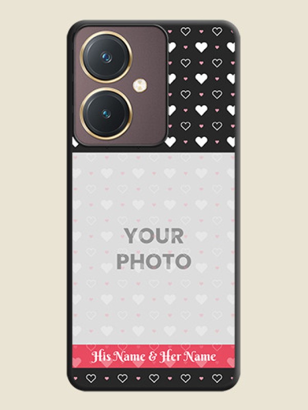 Custom White Color Love Symbols with Text Design - Photo on Space Black Soft Matte Phone Cover - Vivo Y27 - alternate view