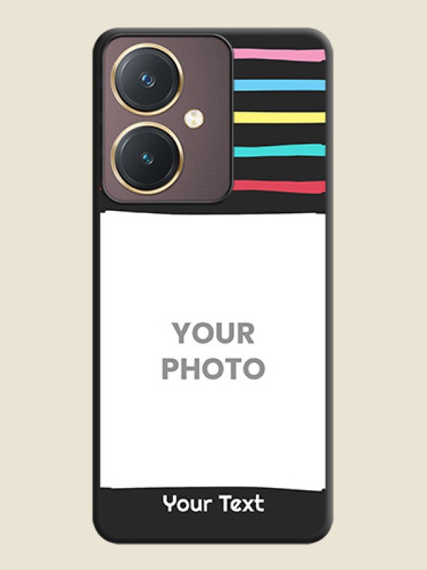 Custom Multicolor Lines with Image on Space Black Personalized Soft Matte Phone Covers - Vivo Y27 - alternate view