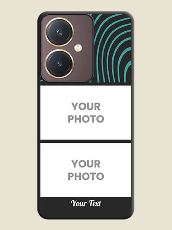 Custom Wave Pattern with 2 Image Holder on Space Black Personalized Soft Matte Phone Covers - Vivo Y27 - alternate view