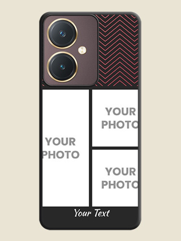 Custom Wave Pattern with 3 Image Holder on Space Black Custom Soft Matte Back Cover - Vivo Y27 - alternate view