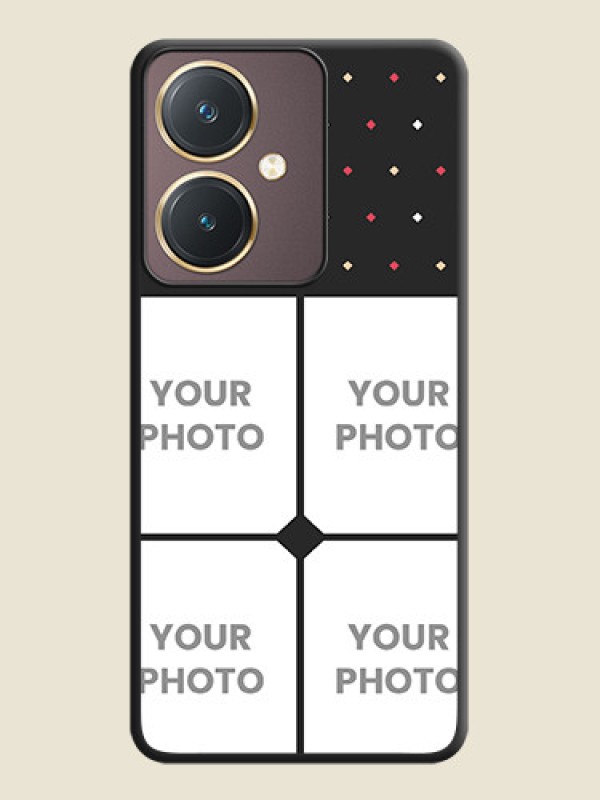 Custom Multicolor Dotted Pattern with 4 Image Holder on Space Black Custom Soft Matte Phone Cases - Vivo Y27 - alternate view