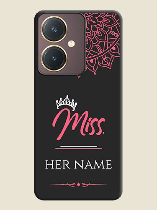 Custom Mrs Name with Floral Design on Space Black Personalized Soft Matte Phone Covers - Vivo Y27 - alternate view