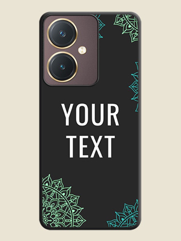 Custom Your Name with Floral Design on Space Black Custom Soft Matte Back Cover - Vivo Y27 - alternate view