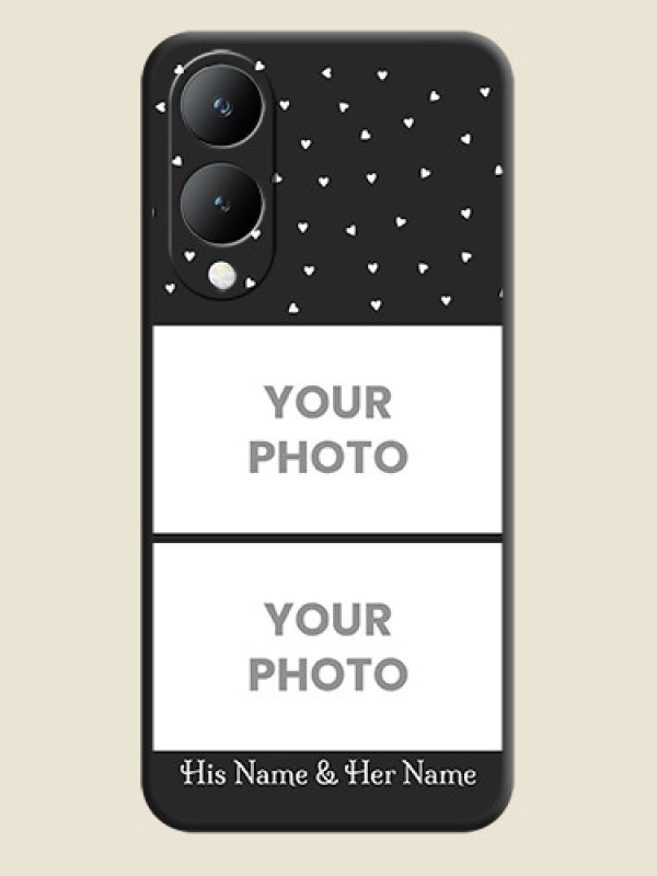 Custom Miniature Love Symbols with Name on Space Black Custom Soft Matte Back Cover -Vivo Y28 5G - alternate view
