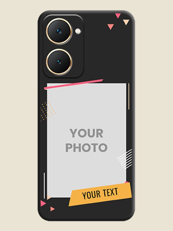 Custom Photo Frame with Triangle Small Dots on Photo On Space Black Custom Soft Matte Mobile Back Cover - Vivo Y28e 5G - alternate view