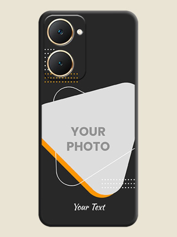 Custom Yellow Triangle on Photo On Space Black Custom Soft Matte Mobile Back Cover - Vivo Y28e 5G - alternate view