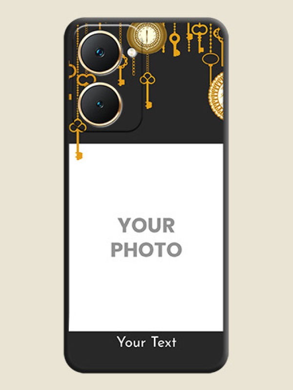 Custom Decorative Design with Text On Space Black Custom Soft Matte Mobile Back Cover - Vivo Y28s 5G - alternate view