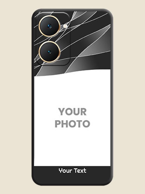Custom Mixed Wave Lines on Photo On Space Black Custom Soft Matte Mobile Back Cover - Vivo Y28s 5G - alternate view