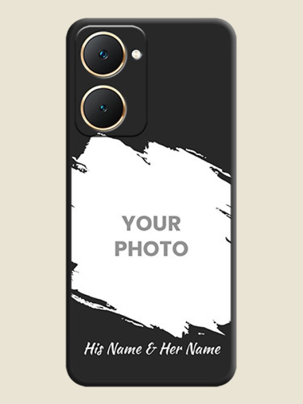 Custom Grunge Brush Strokes on Photo On Space Black Custom Soft Matte Mobile Back Cover - Vivo Y28s 5G - alternate view